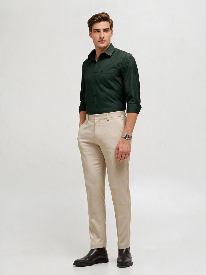 Dark Olive Solid Formal Shirt