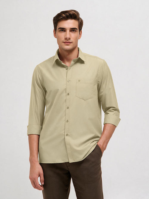 Dusty Olive Solid Formal Shirt