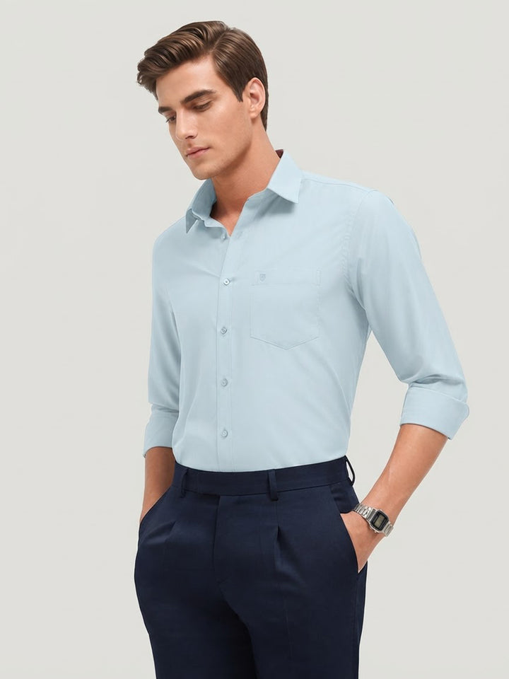 Light Blue Solid Formal Shirt