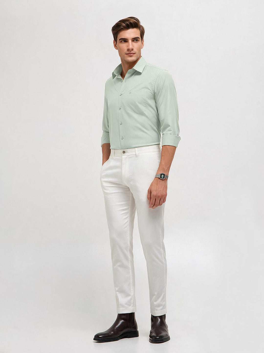 Pastel Mint Solid Formal Shirt