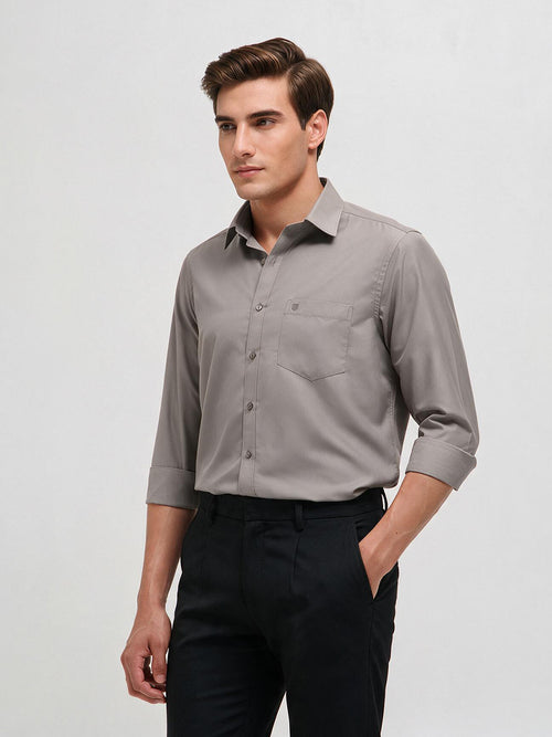 Light Grey Solid Formal Shirt