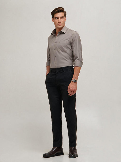 Light Grey Solid Formal Shirt