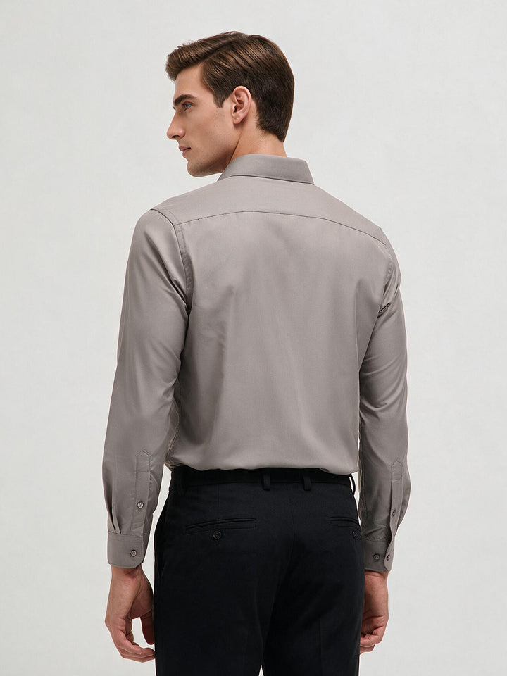Light Grey Solid Formal Shirt