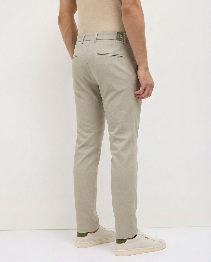 Pista Peach Solid Casual Trousers