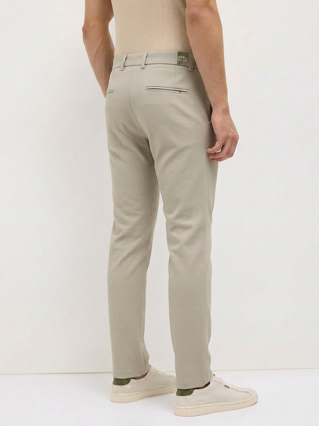 Pista Peach Solid Casual Trousers