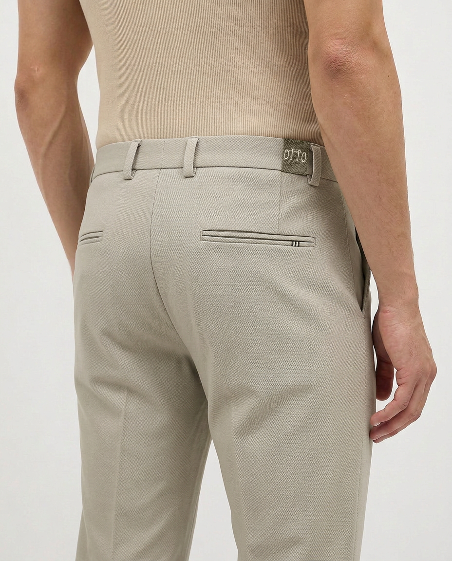 Pista Peach Solid Casual Trousers