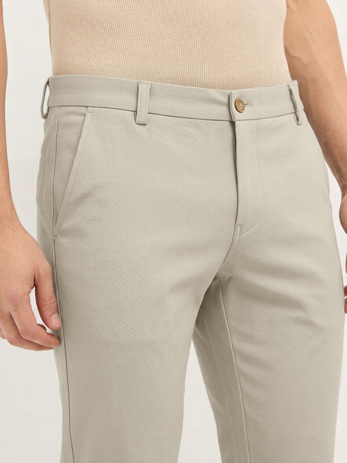Pista Peach Solid Casual Trousers