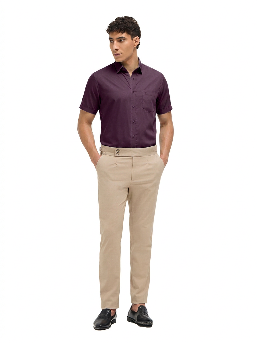 Purple Solid Formal Shirt