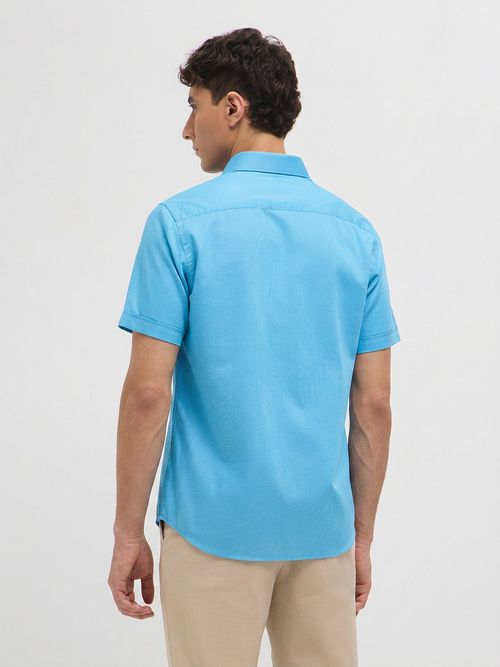 Sky Blue Solid Formal Shirt