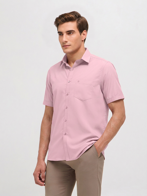 Pastel Pink Solid Formal Shirt