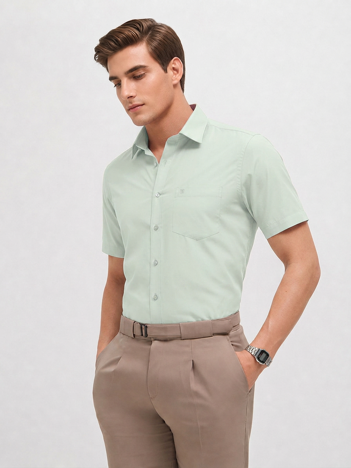 Pastel Mint Solid Formal Shirt
