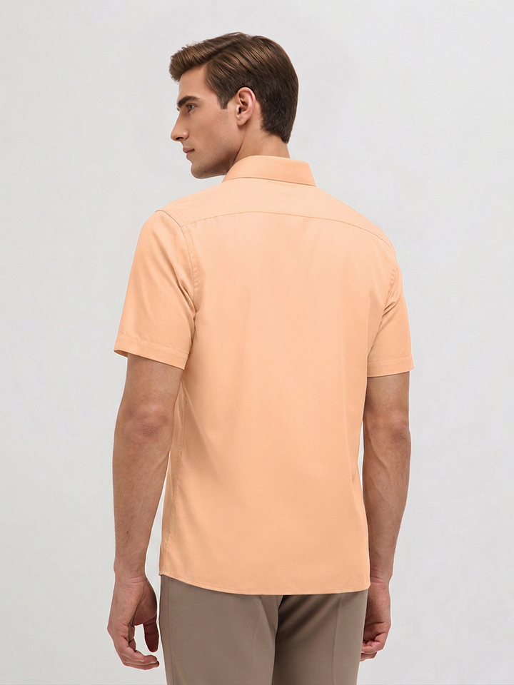 Sand Peach Solid Formal Shirt