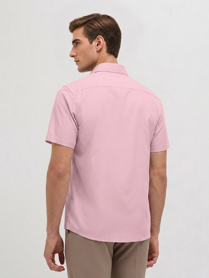 Pastel Pink Solid Formal Shirt
