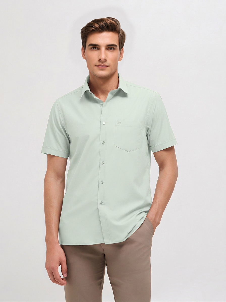 Pastel Mint Solid Formal Shirt