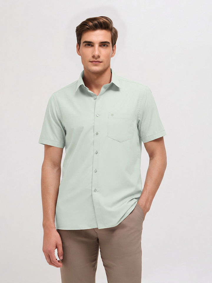 Pastel Mint Solid Formal Shirt