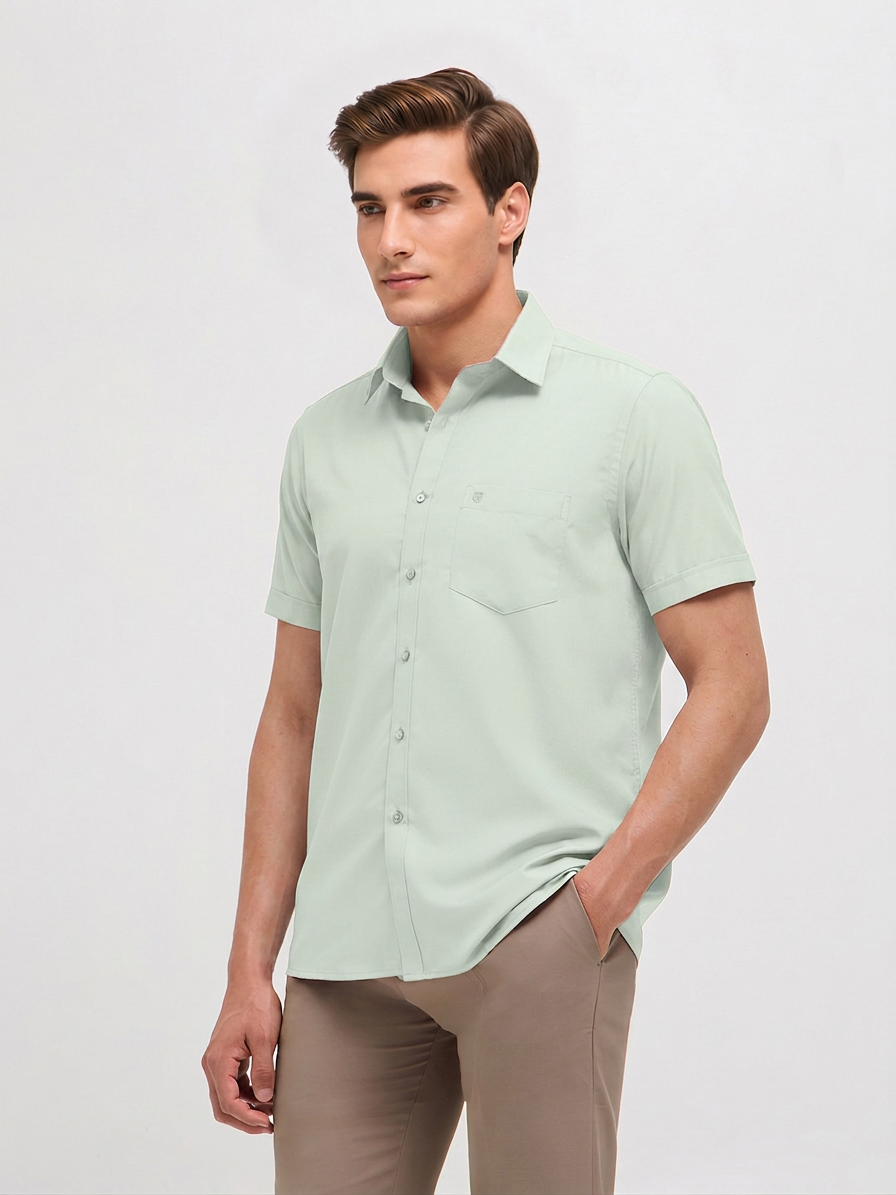 Pastel Mint Solid Formal Shirt