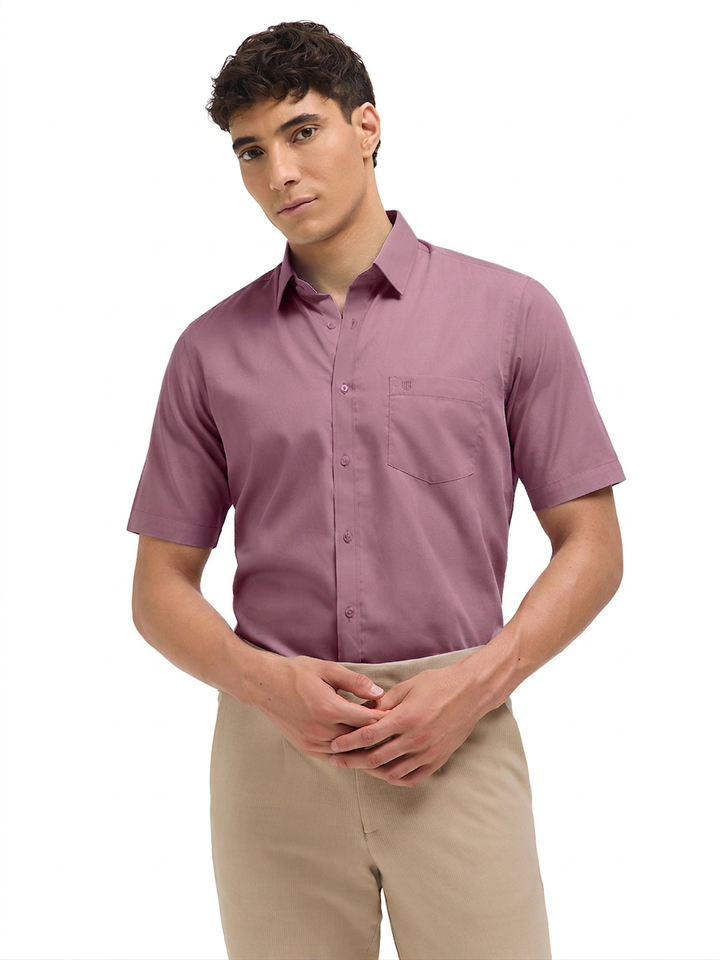 Dusty Pink Solid Formal Shirt