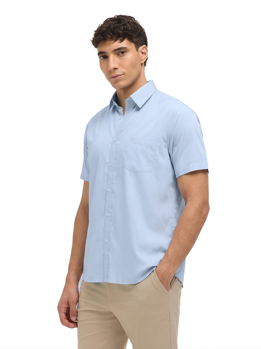 Light Blue Solid Formal Shirt