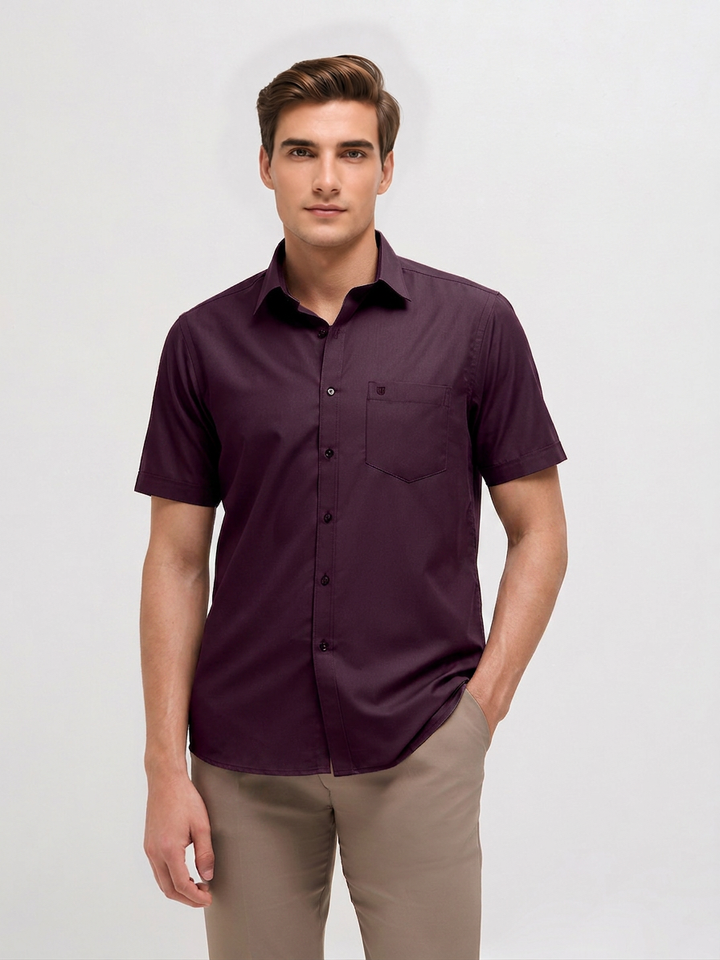 Royal Berry Solid Formal Shirt