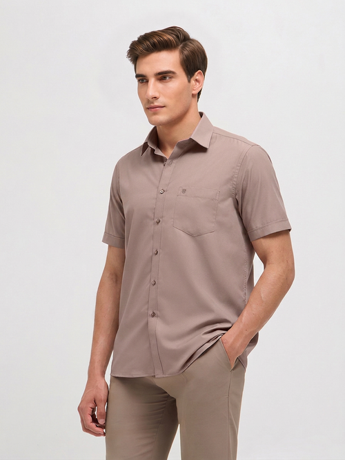 Ash Taupe Solid Formal Shirt