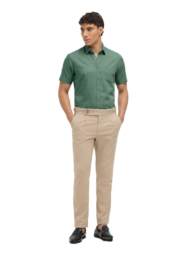 Light Green Solid Formal Shirt