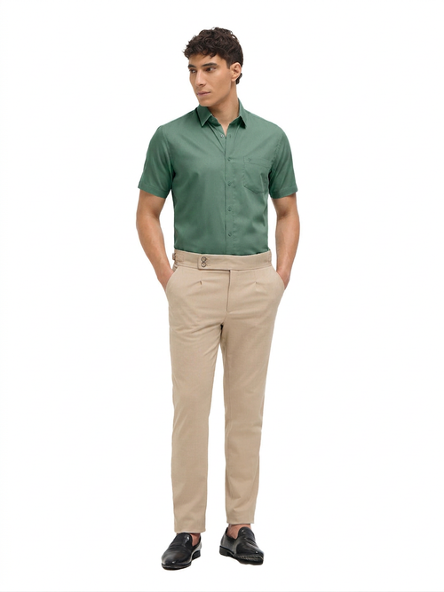 Light Green Solid Formal Shirt