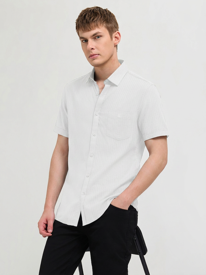 Royal White Solid Casual Shirt