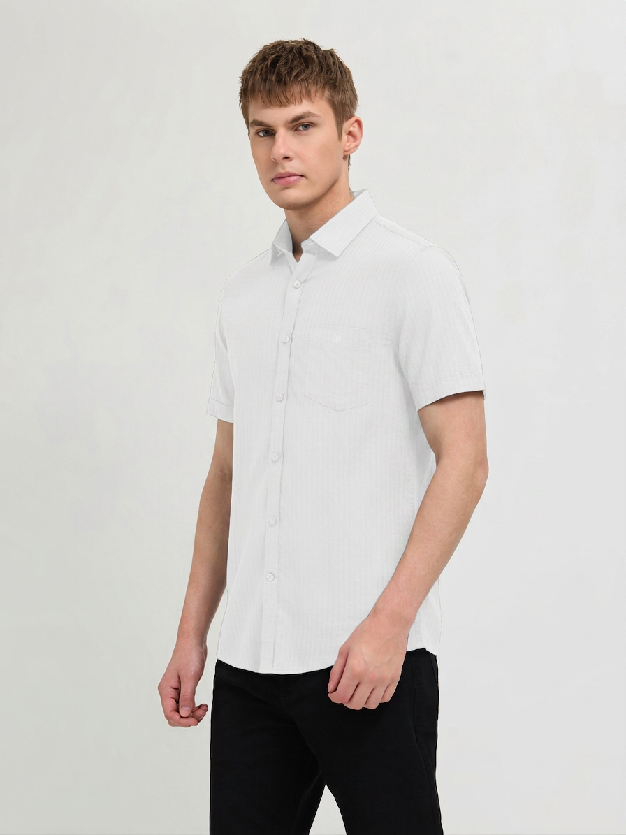 Royal White Solid Casual Shirt
