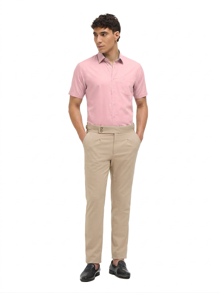Light Peach Solid Formal Shirt