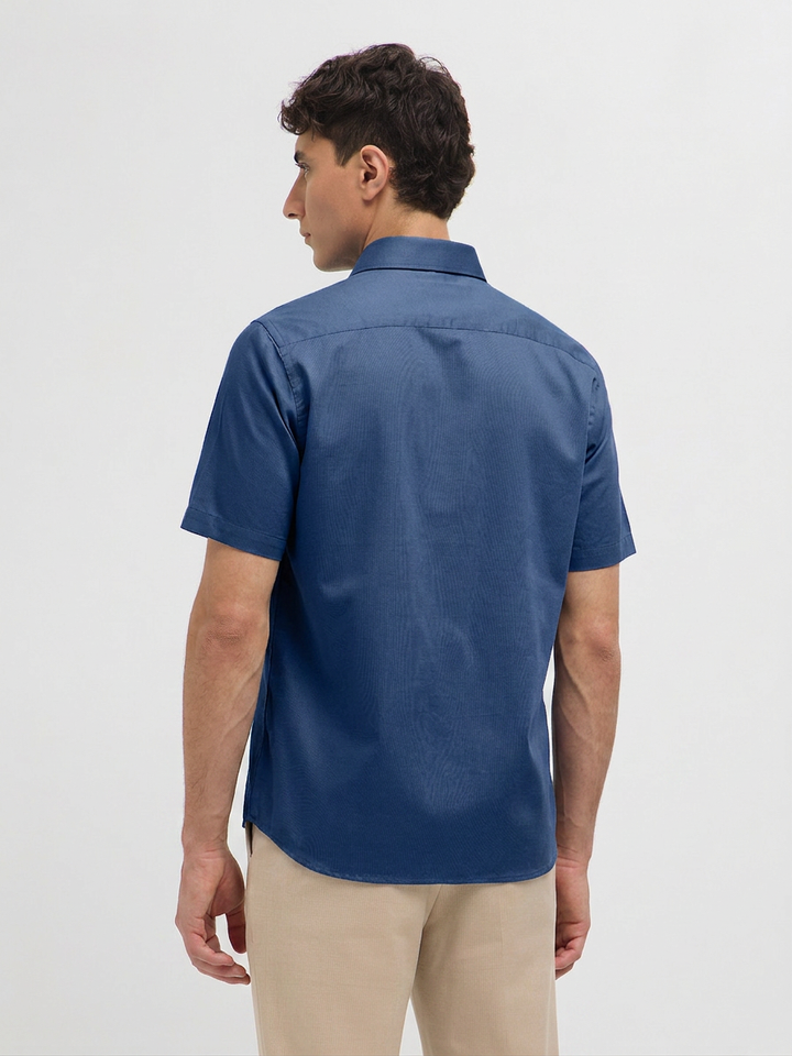 Indigo Blue Solid Formal Shirt