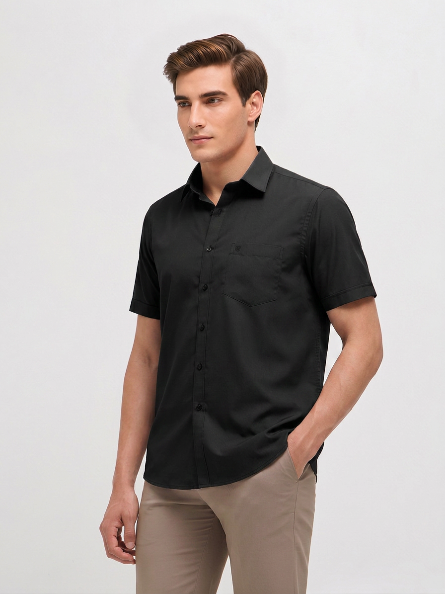 Black Solid Formal Shirt