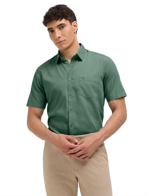 Light Green Solid Formal Shirt
