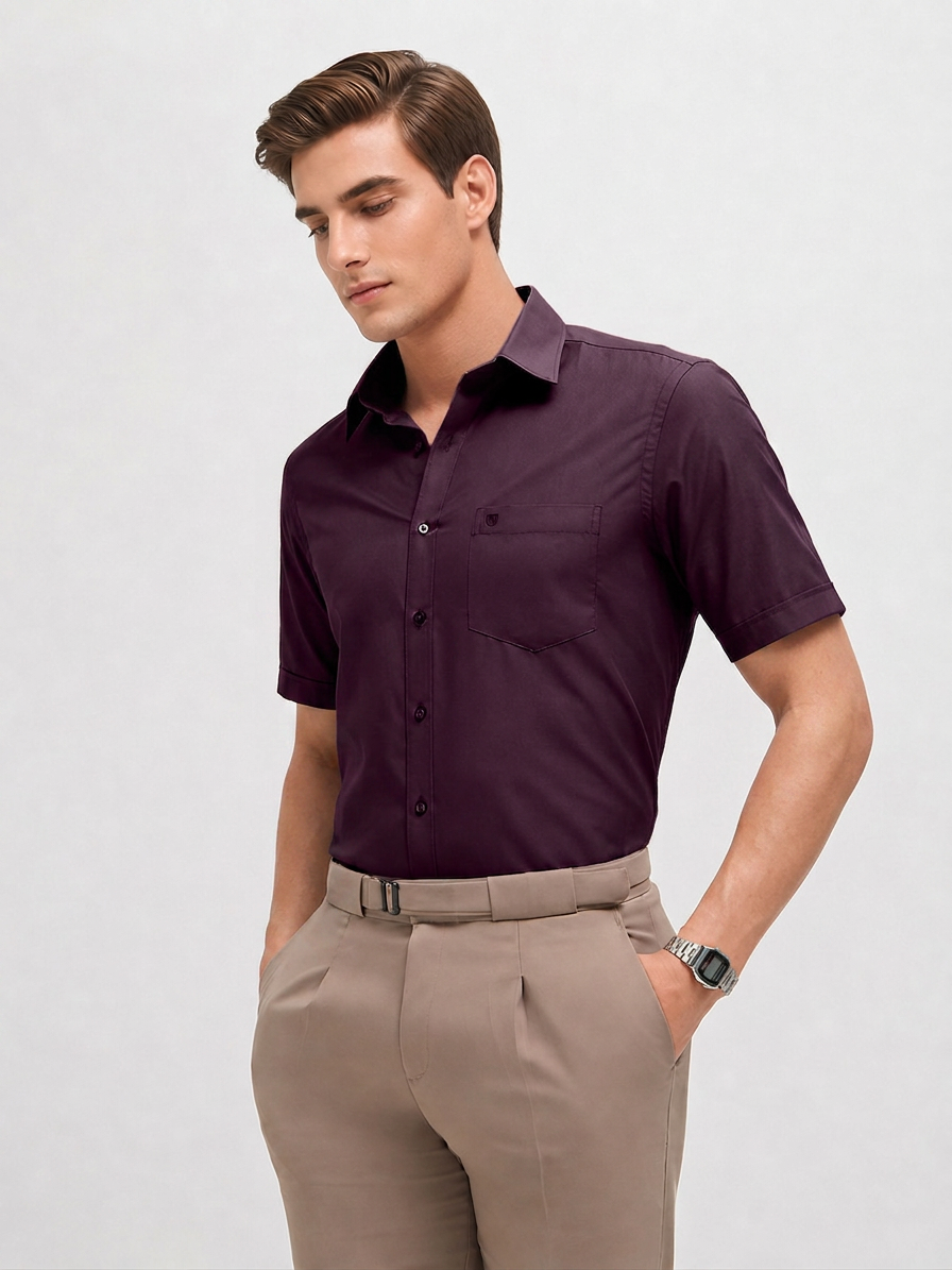 Royal Berry Solid Formal Shirt