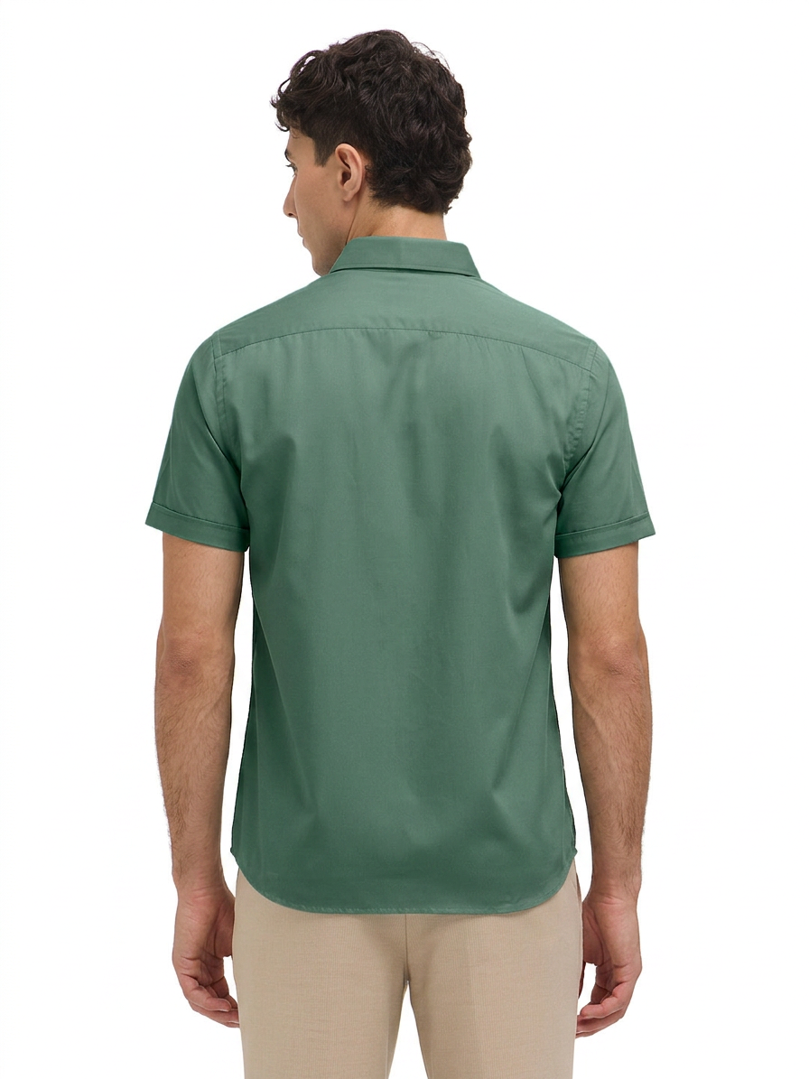 Light Green Solid Formal Shirt