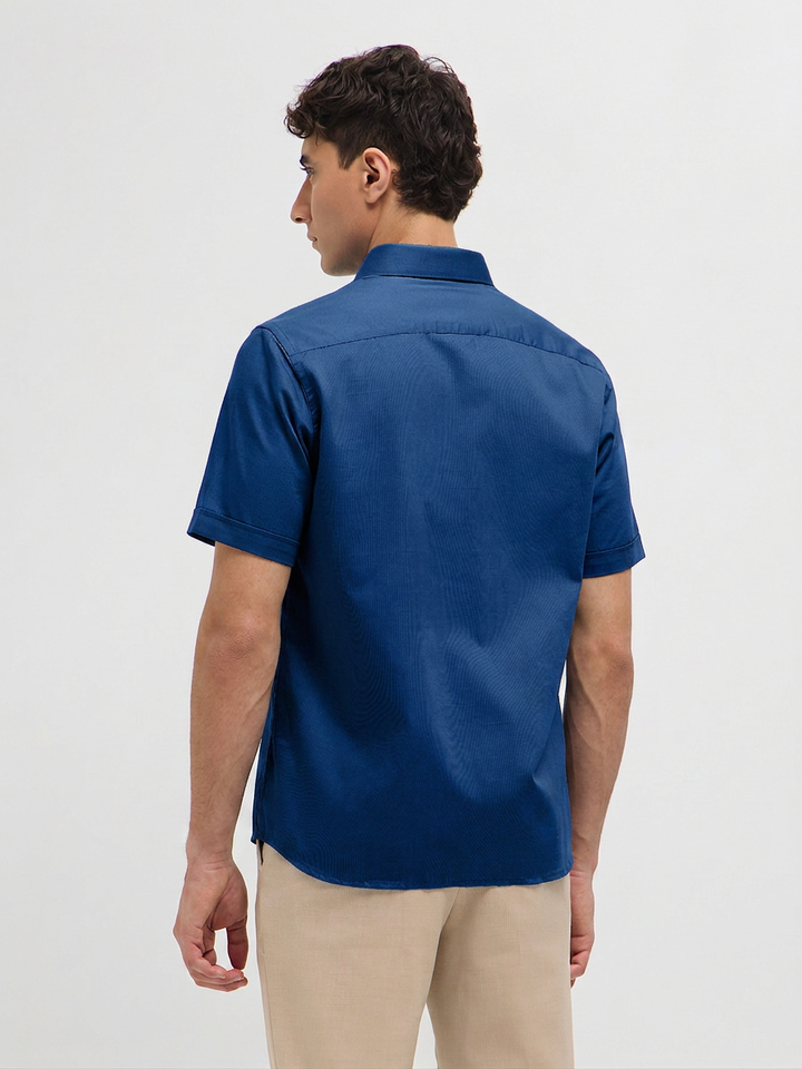 Muted Dusty Blue Solid Formal Shirt