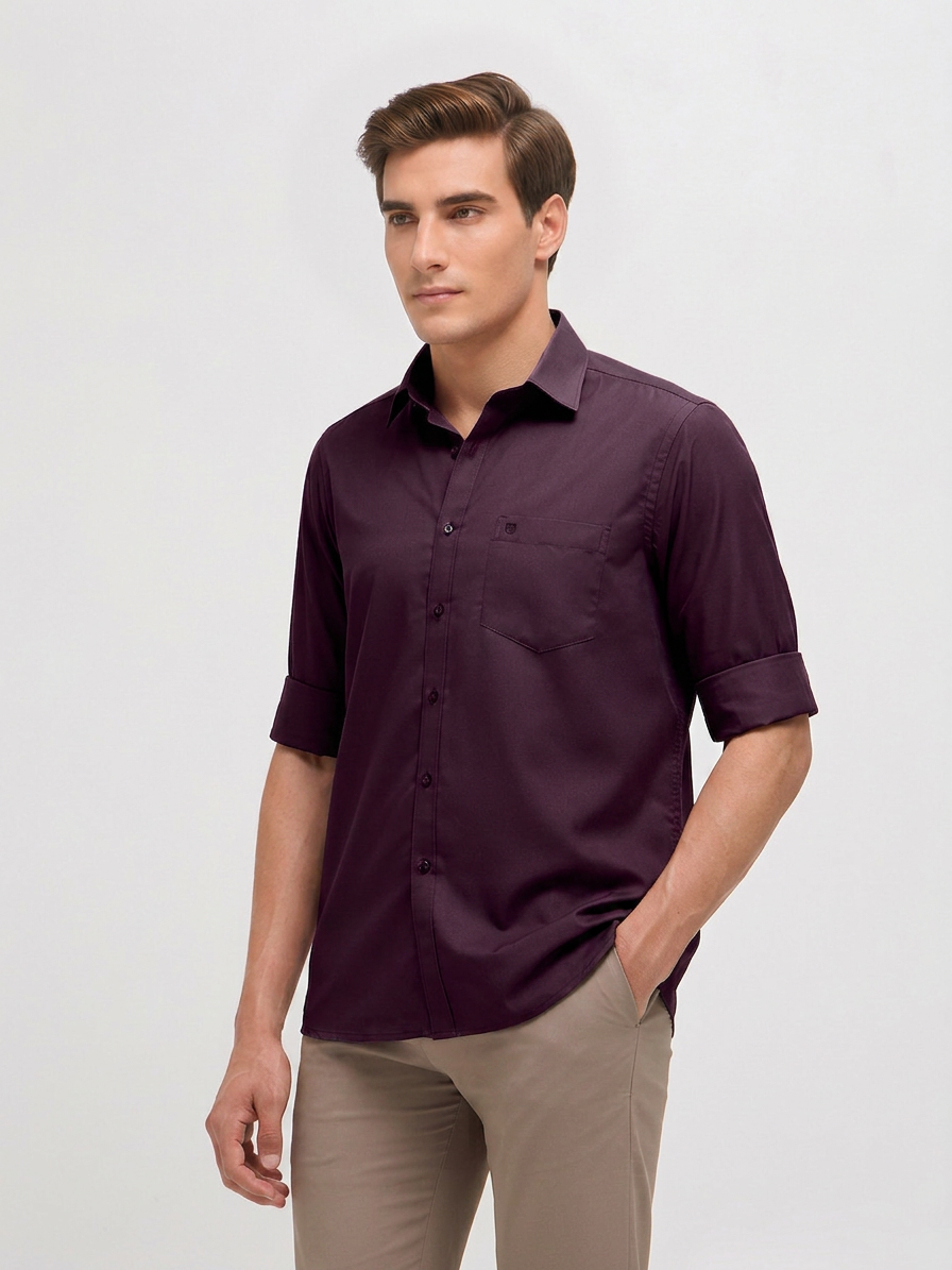 Royal Berry Solid Formal Shirt
