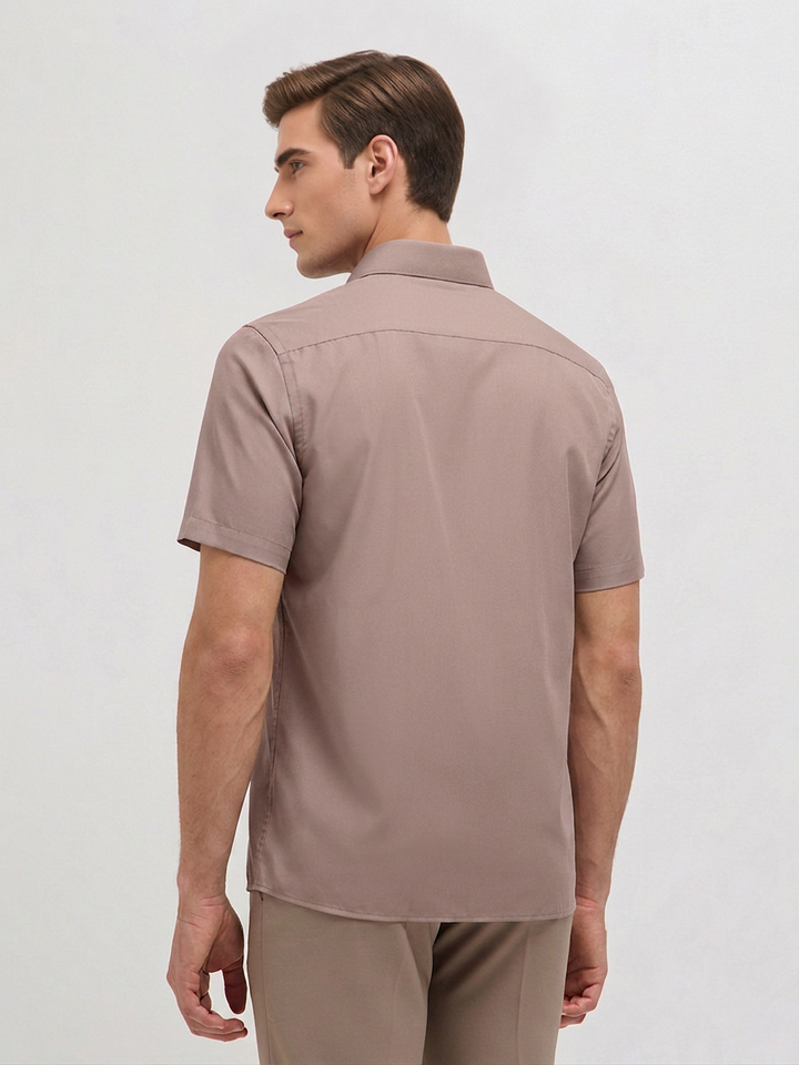 Ash Taupe Solid Formal Shirt