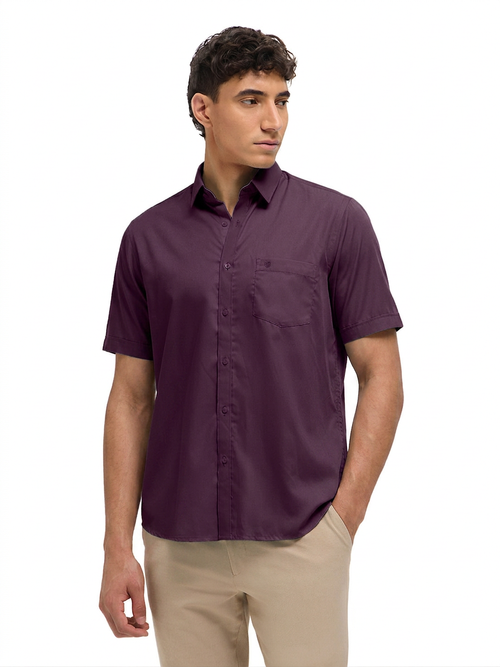 Purple Solid Formal Shirt