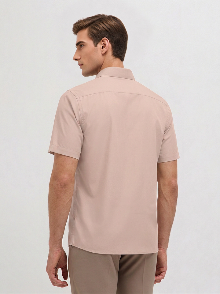 Pale Cream Solid Formal Shirt