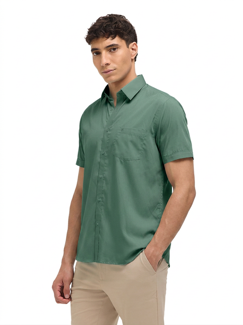 Light Green Solid Formal Shirt