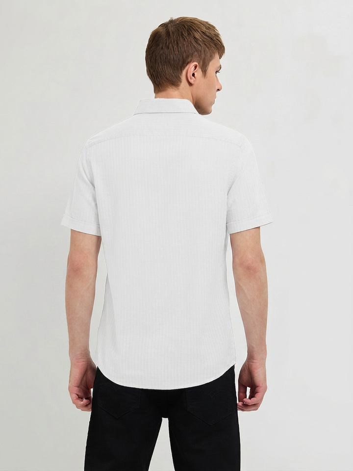 Royal White Solid Casual Shirt