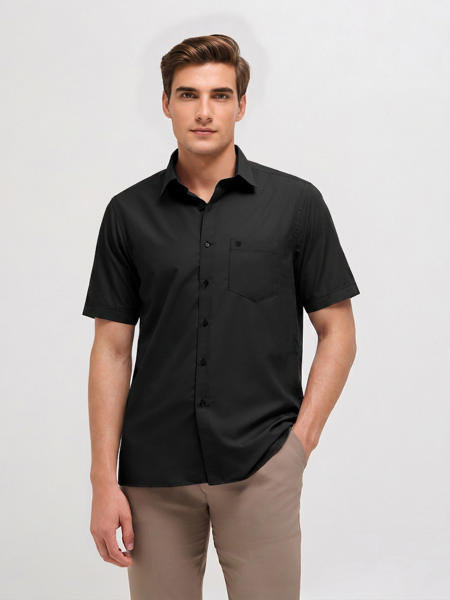 Black Solid Formal Shirt