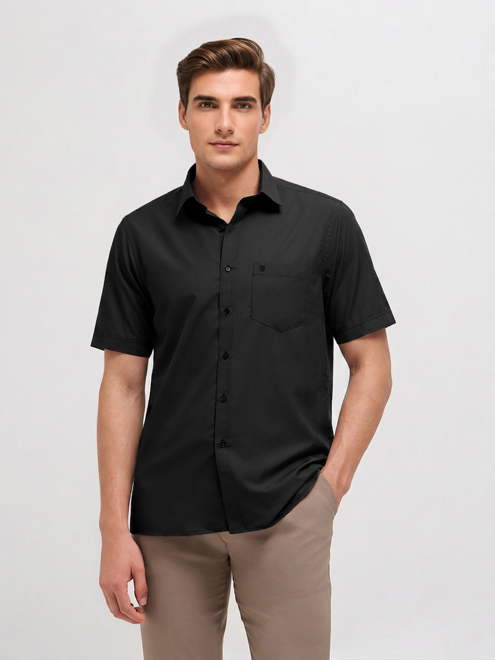 Black Solid Formal Shirt