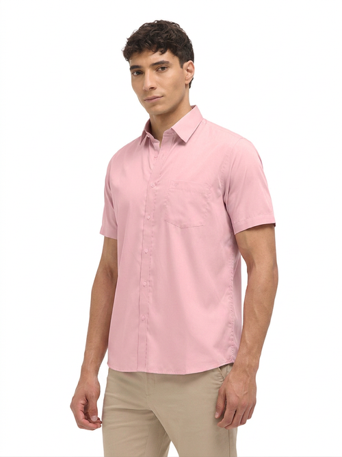 Light Peach Solid Formal Shirt