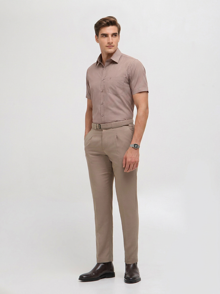 Ash Taupe Solid Formal Shirt
