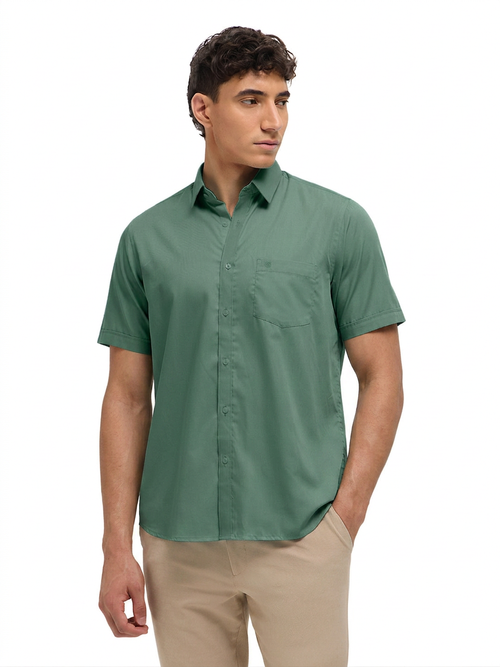 Light Green Solid Formal Shirt