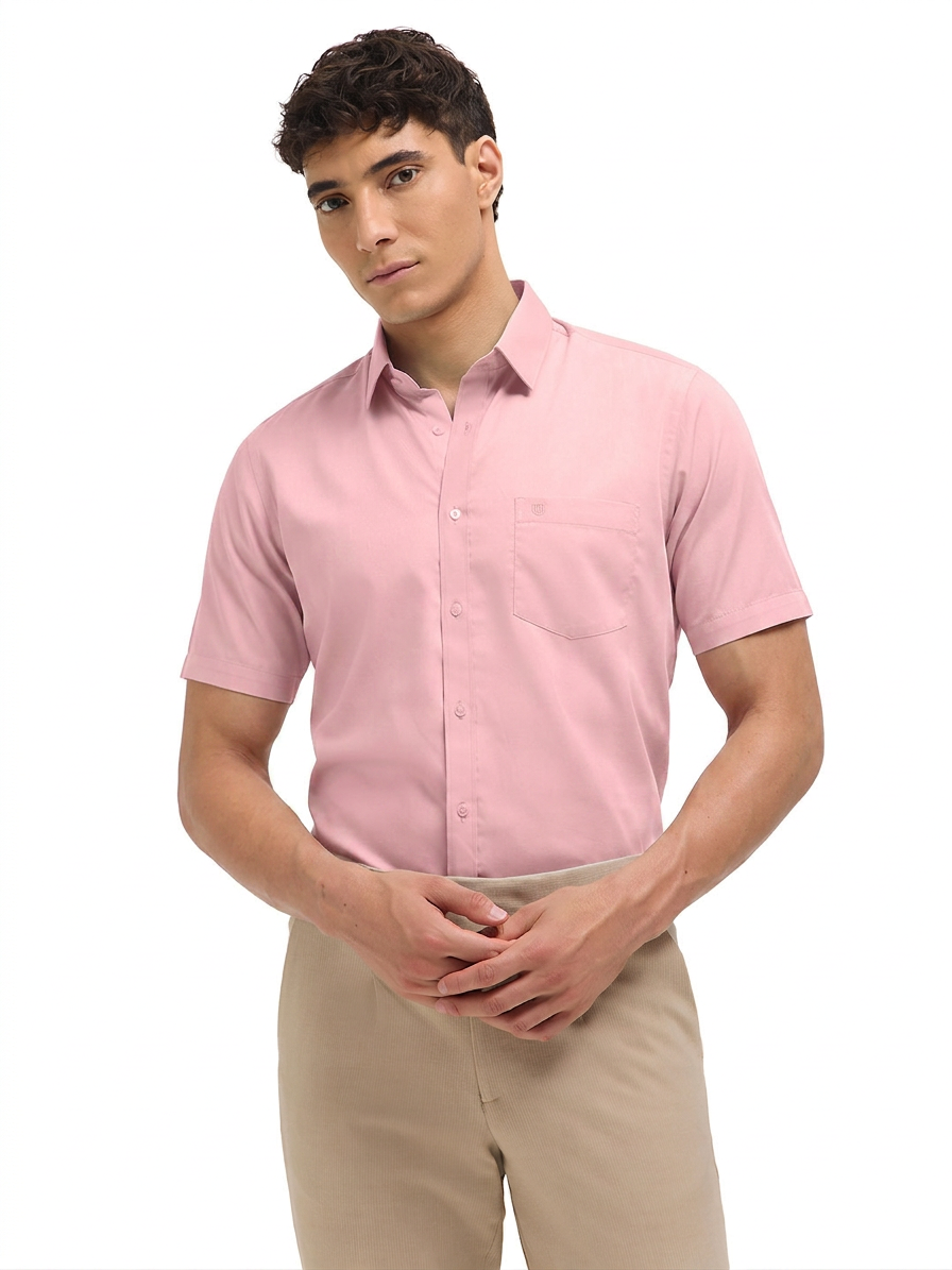 Light Peach Solid Formal Shirt