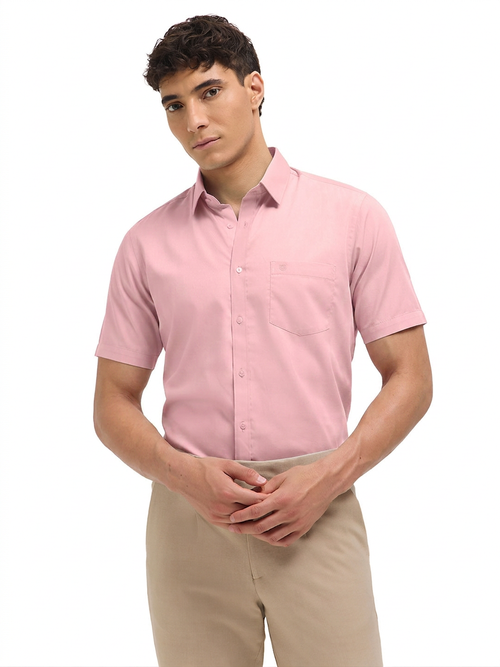 Light Peach Solid Formal Shirt
