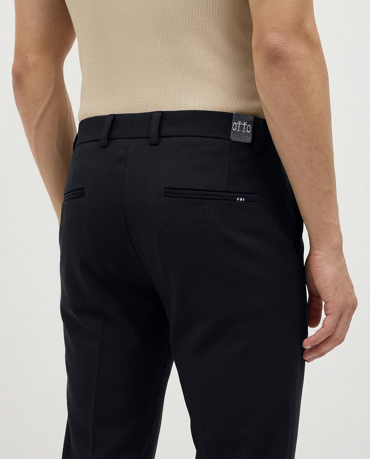 Carbon Blue Solid Casual Trousers
