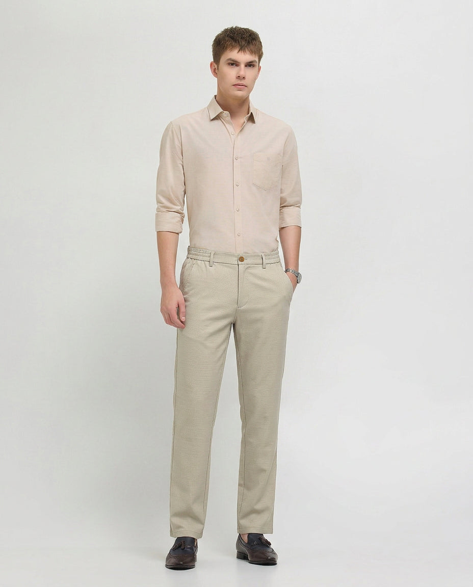 Pista Stone Solid Casual Traveler Trousers